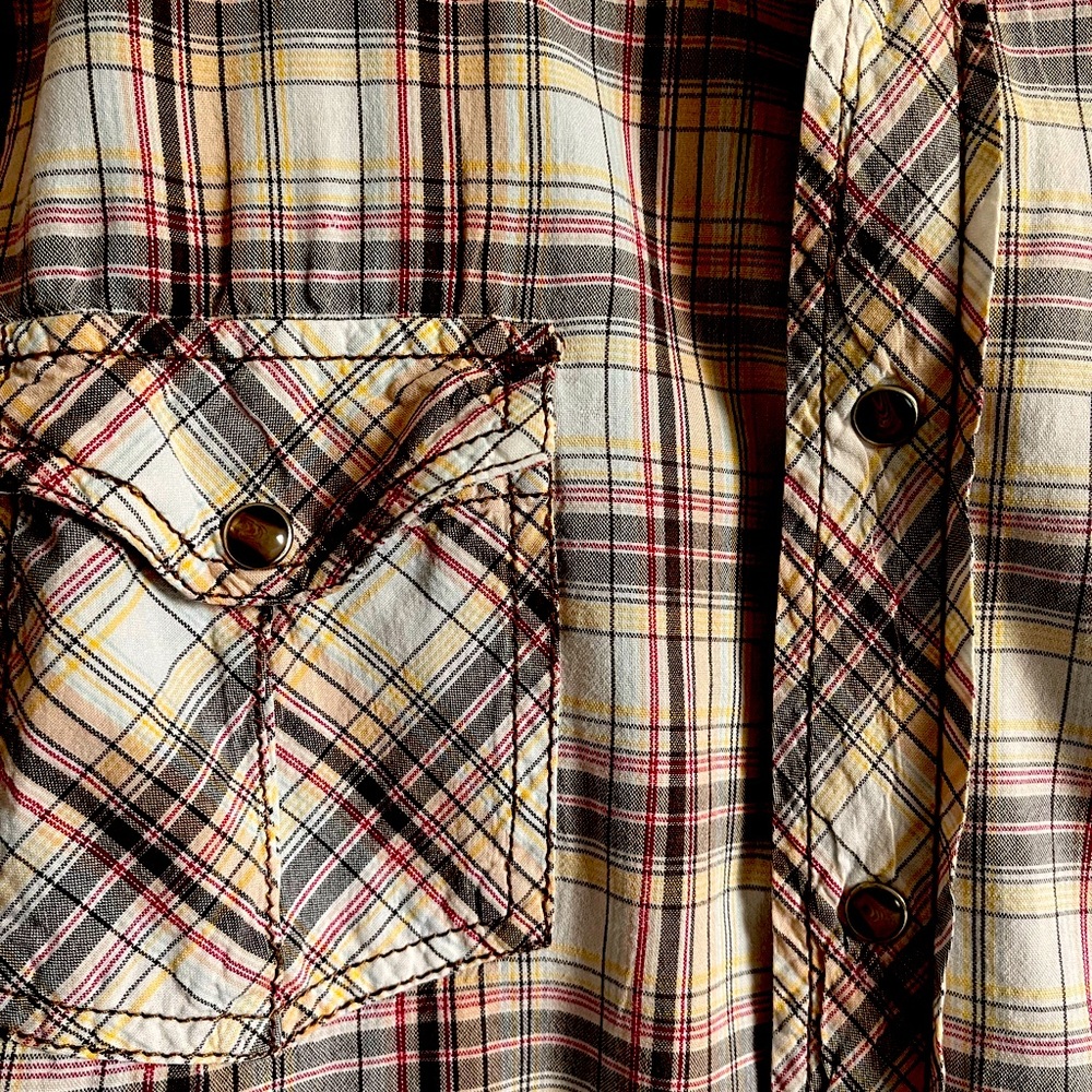 Plaid, western shirt with snaps